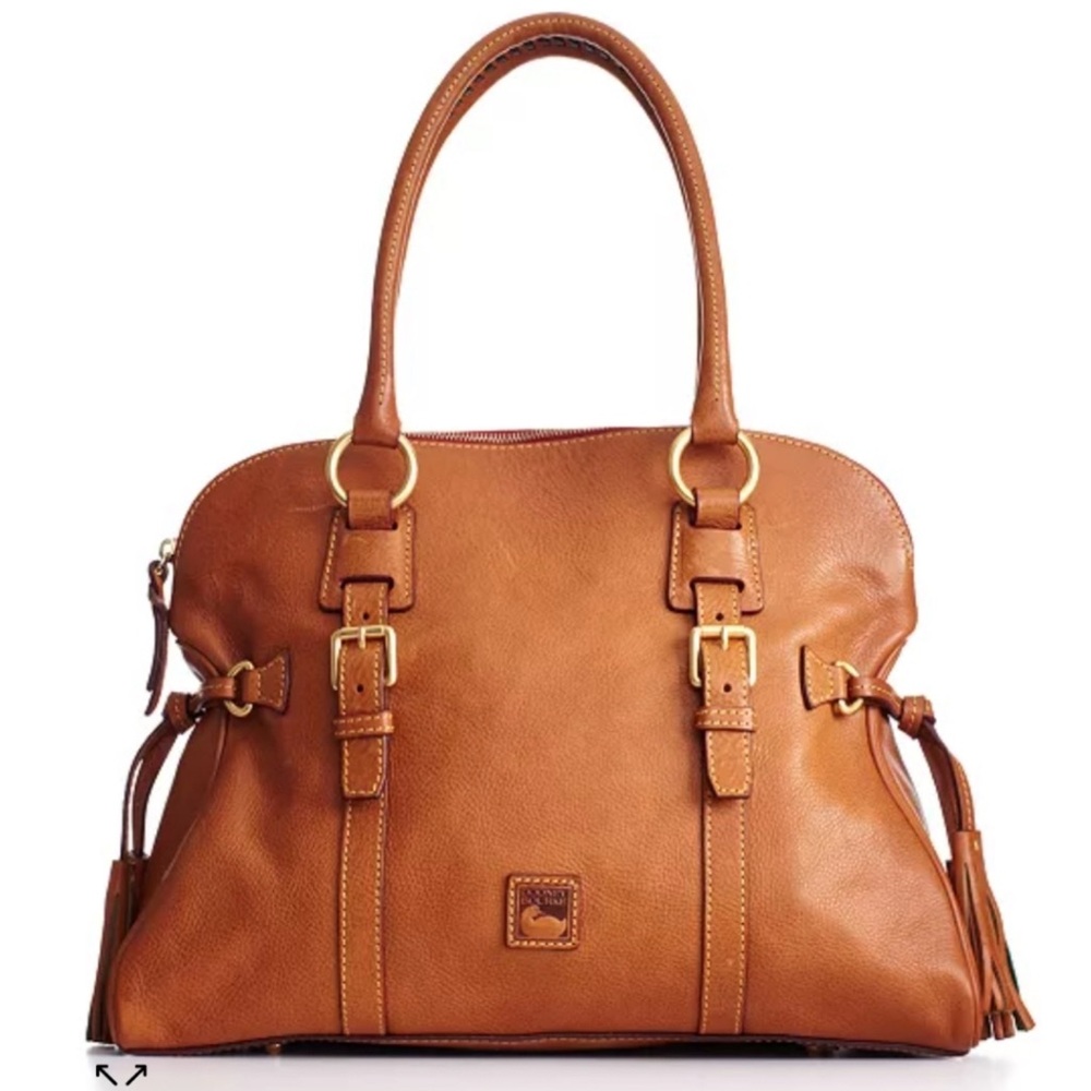 Dooney and Bourke Florentine Domed Buckle Satchel in Natural